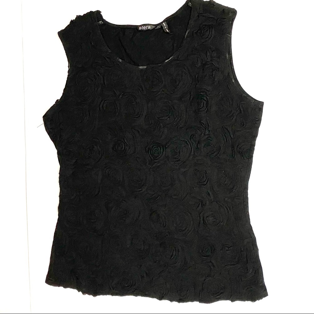 Stera Black Rosette Top Size M